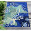 Tapis bleu crocheté à la main Vogt-22803331