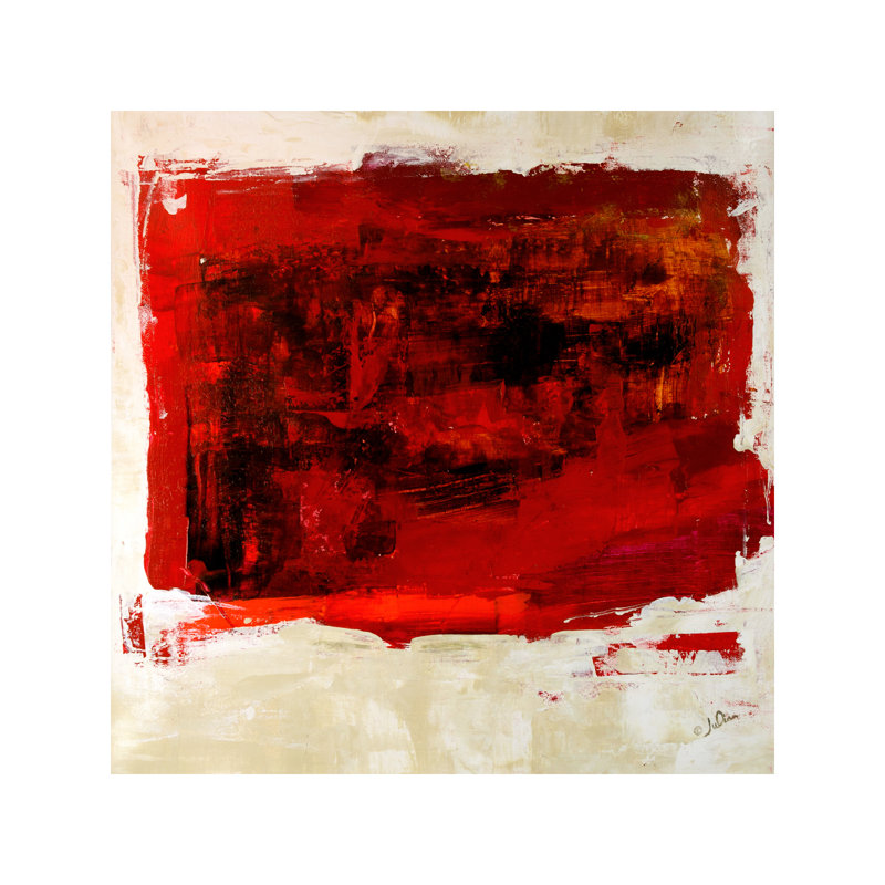 Red Study by Julian Spencer - Wrapped Canvas Painting, 93.98 cm H x 93.98 cm W x 1.91 cm D