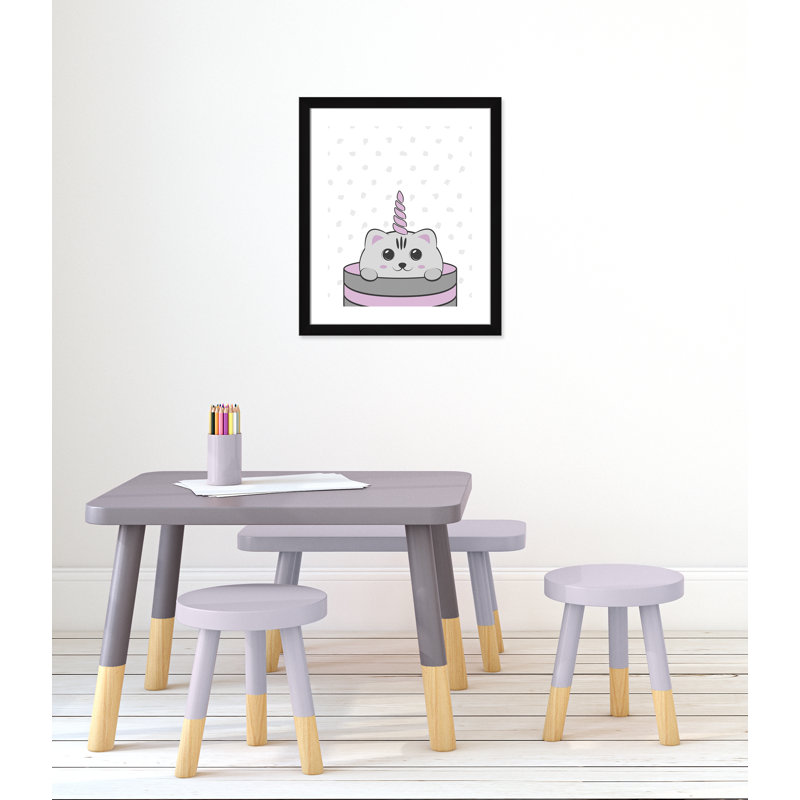 Caticorn I, art encadré, H 24,5 po x l 20,5 po x P 0,63 po, Structure noire