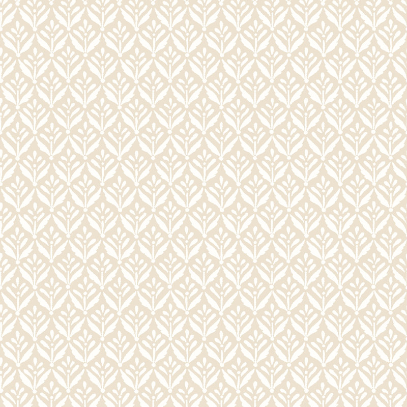 Mini Leaf - Forest 10m Wallpaper, Beige Geometric