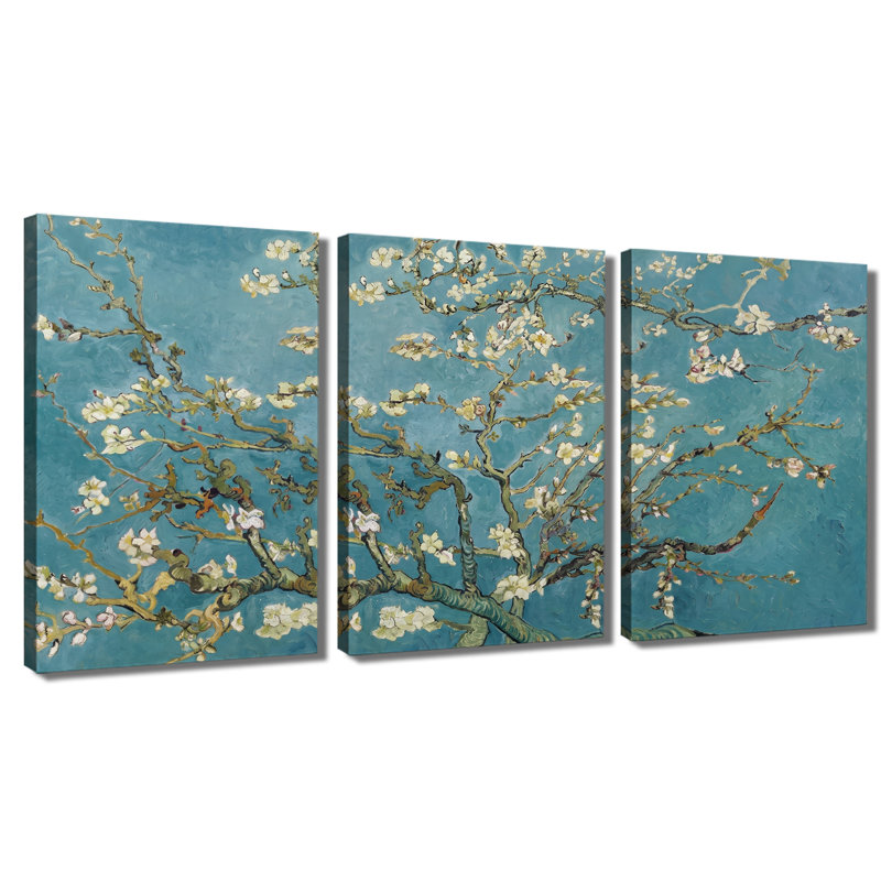 Amandier en fleurs, art de Vincent Van Gogh, ensemble de 3 impressions sur toile, 28 * 40 pouces * 3