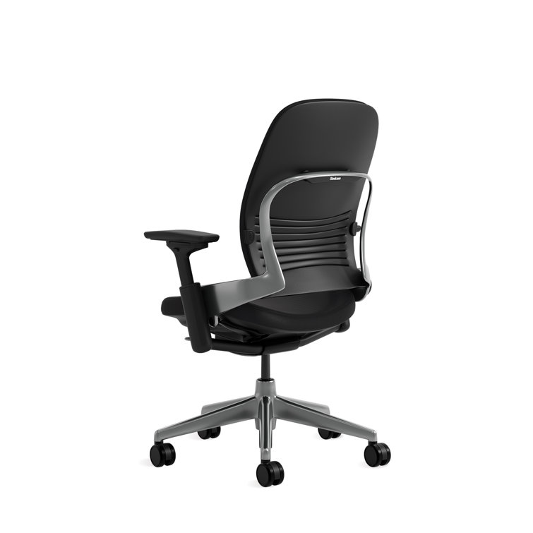 Steelcase Gesture Headrest Office Task Desk Chair Aluminum Base Black  Leather