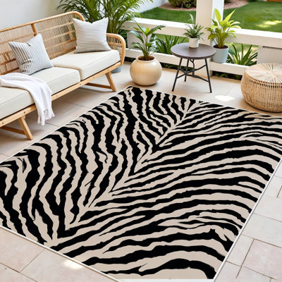  Area Rug Living Room Rugs 6x9ft Soft Indoor Carpet Modern Rug with Non Slip Rubber Backing for Under Dining Table Home,Classic zebra