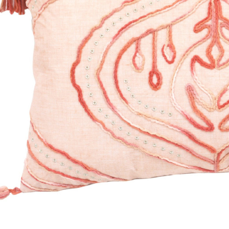 Coussin décoratif en polyester 13 po x 20 po avec fermeture à glissière 13 po x 20 po, Corail