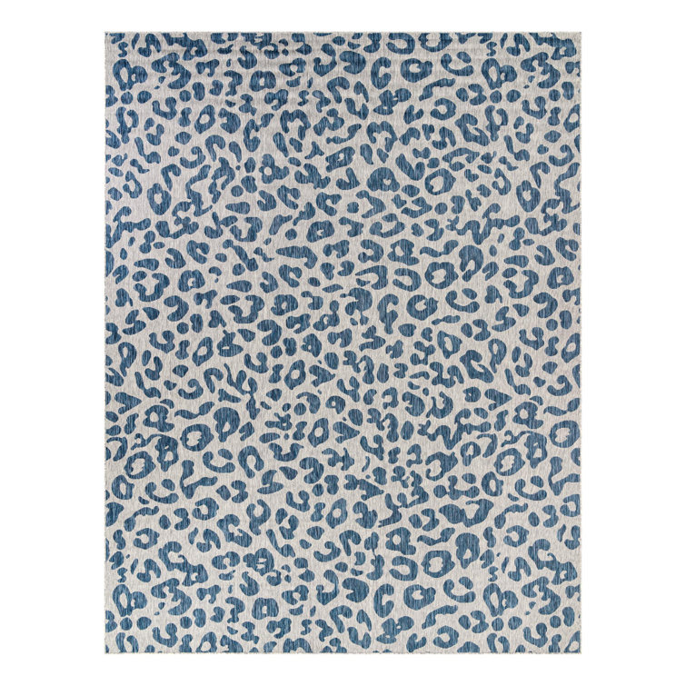 Munk Animal Print Blue/Gray Indoor/Outdoor Area Rug