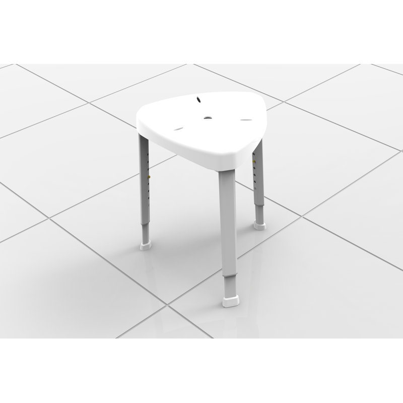 HEALTHCRAFT Shower Stool With Height Adjustment 16.75" to 23", Portable Shower Seat