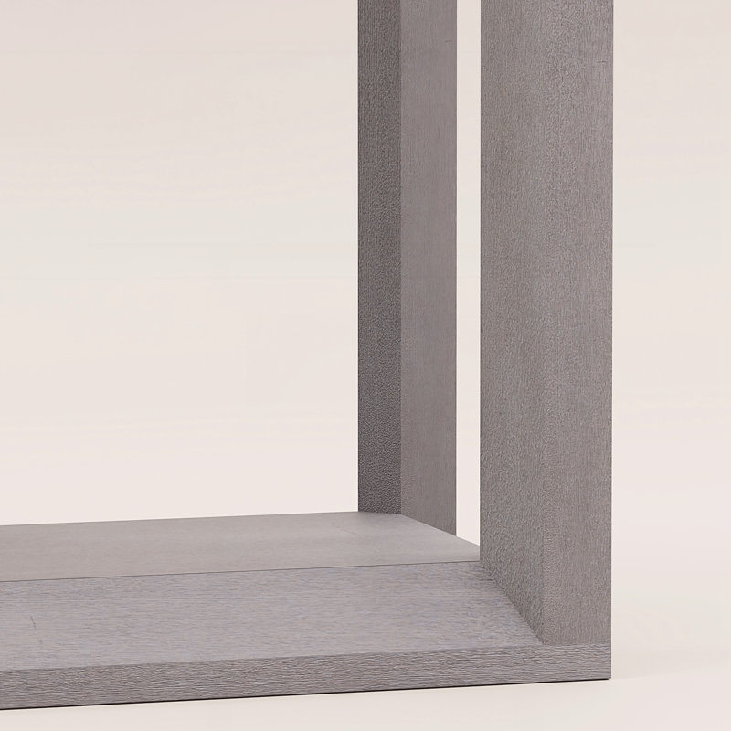 60" Rectangular Solid Wood Veneer Console Table, Gray