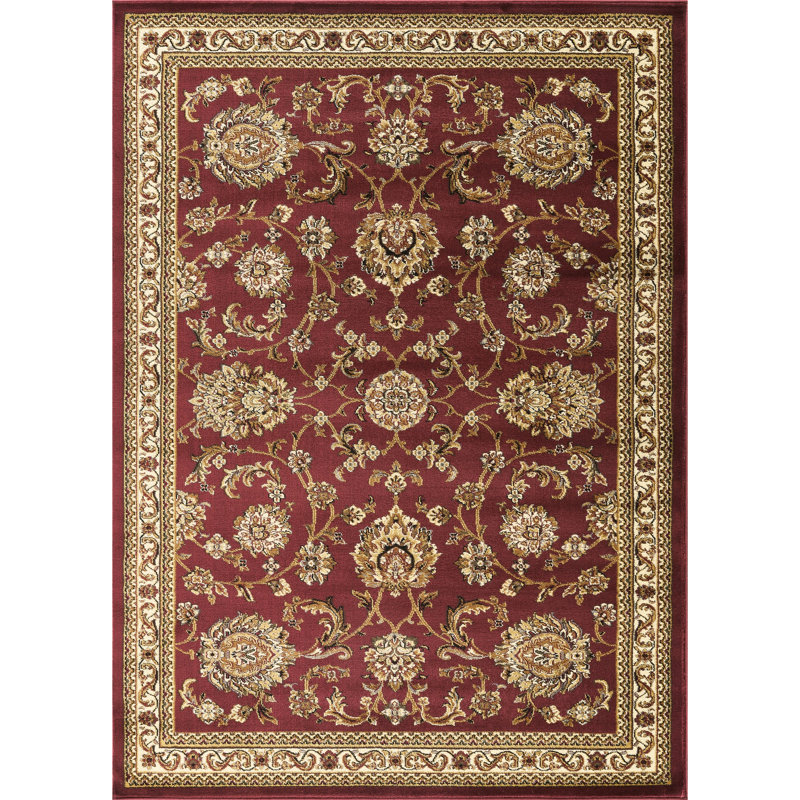 Classic Area Rug Red Polypropylene 31 In. Wide 87 Deep All - Over Pattern And Style For Rooms Design 2 Ft. 7 By 3 With Elegant Comfort