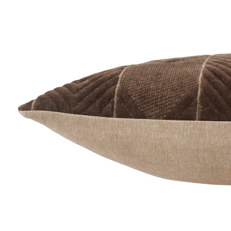 Coussin Ryans, Taupe foncé / Argenté, Housse de coussin seulement - sans coussin, Rectangle 13" H x 21" W