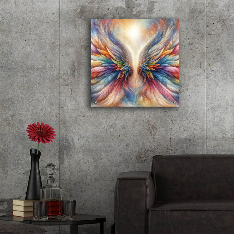 Art mural épique «Wings Of Light 1» par Rey Klimt, 24 po x 24 po, H 24 po x l 24 po