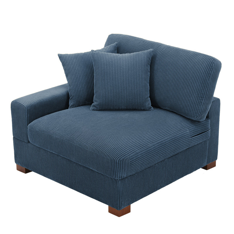 Upholstered Armchair, Navy Corduroy
