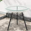 Tables de patio modernes, plateau en verre de rotin compact, cadre en acier pour patio