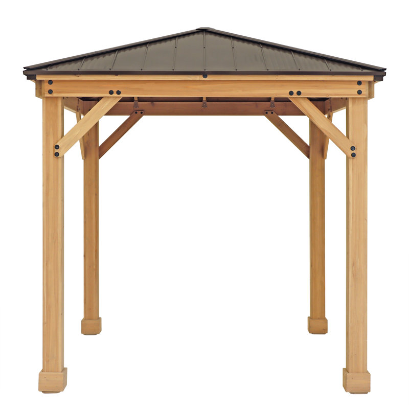 8' x 8' Cedar and Brown Permanent Gazebo