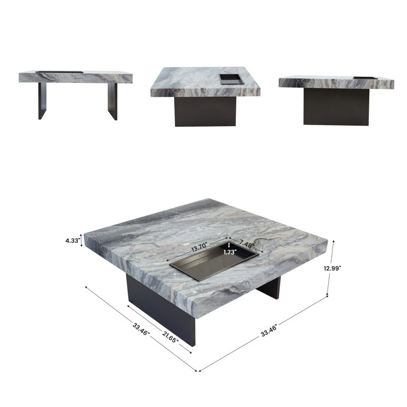 Sintered Stone Top Square Coffee Table