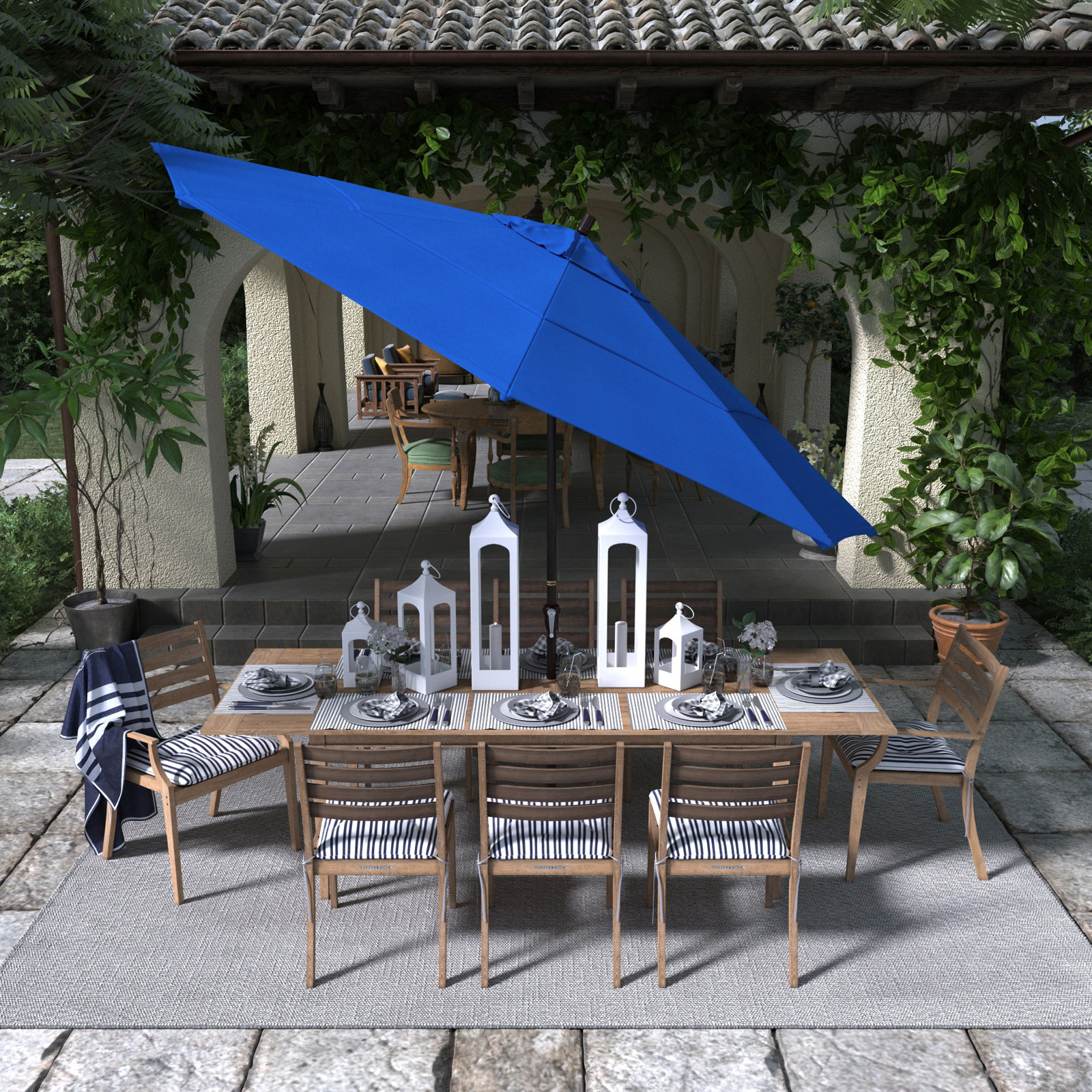 132'' Outdoor Umbrella, Royal Blue Performance