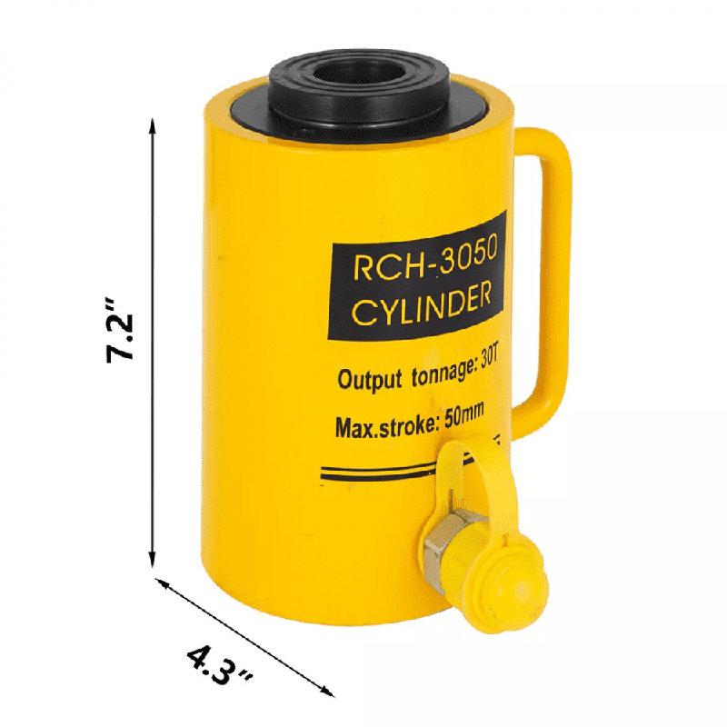 Vérin hydraulique 30T vérin hydraulique à simple effet cylindrique 50mm (30T 2Inch Hollow)