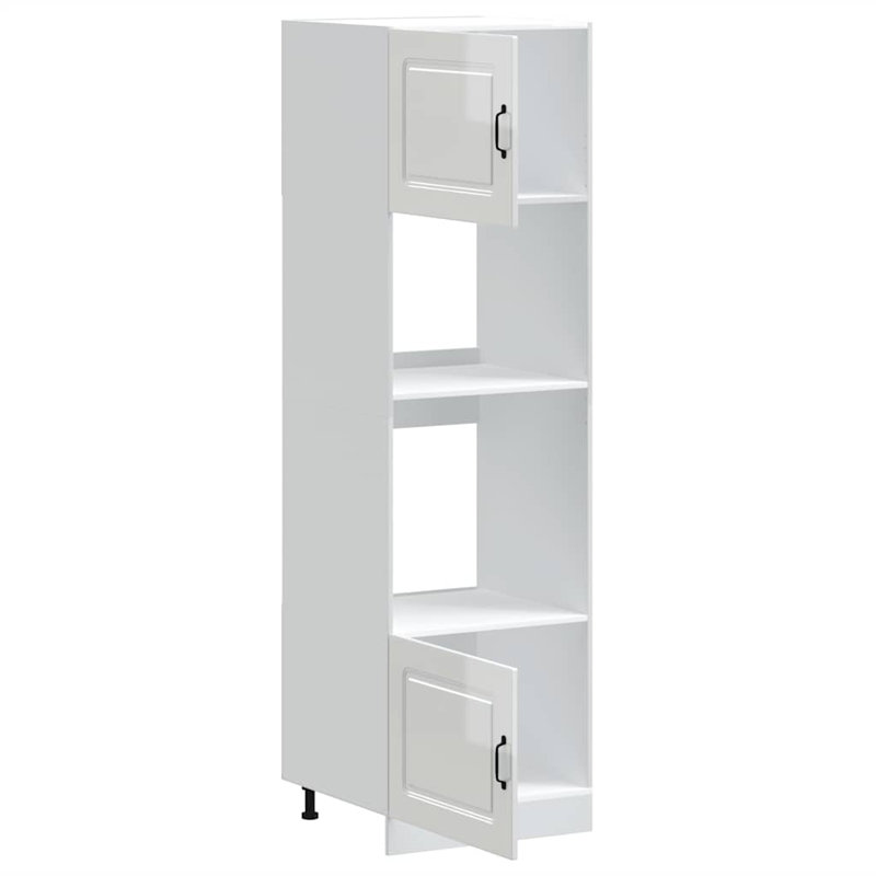 Oven Cabinets 2 Pcs Lucca Engineered Wood, Gloss White