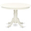 L'ensemble de salle à manger 5 pièces comprend une table de salle à manger ronde avec piédestal et 4 chaises Parson rembourrées en lin Shitake, blanc lin-710707919-710707918-710707921