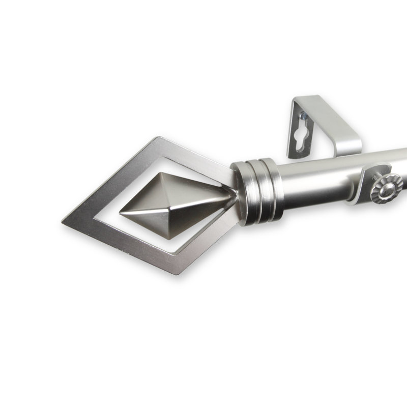 Tringle à rideaux simple Jervis Lenore, Nickel satiné