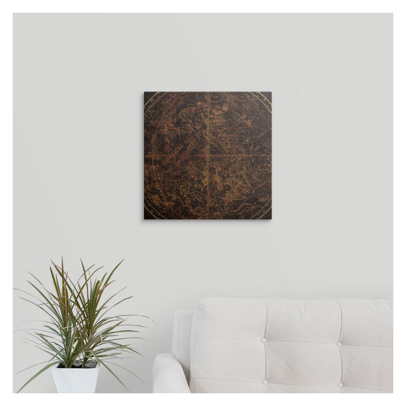 « southern », impression Celestial Sphere Vintage, H 35 po x l 35 po x P 1,5 po, Toile