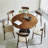 Walnut+Black Round Solid Wood Dining table-1819779607
