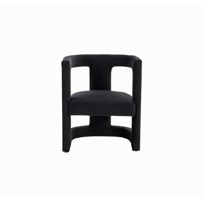 Fauteuil demi-tonneau en velours Dounton