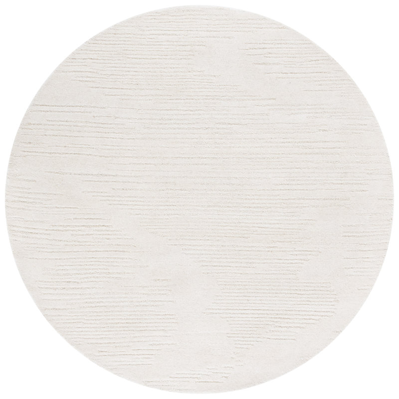 Rodeo Drive 679 Hand Tufted Wool/Cotton Abstract Indoor Use Only Rug in Ivory, Round 6'