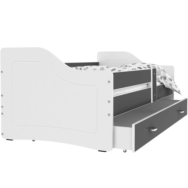 Rosser Cabin Bed with Storage Included, European Toddler (80 x 160 cm), Grey/White