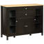 Buffet avec 2 tiroirs et 3 armoires de rangement, brun