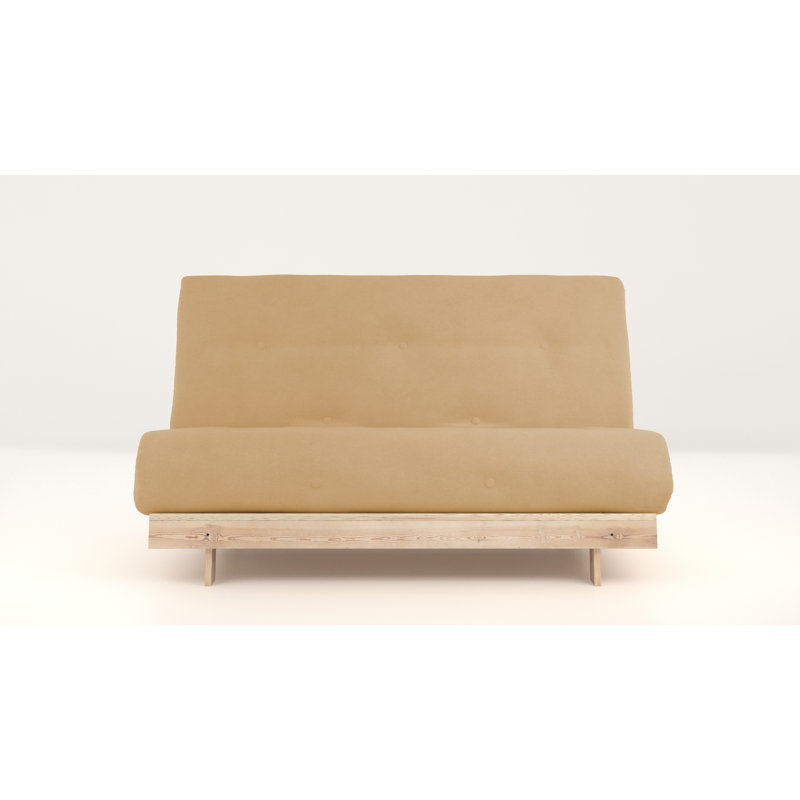 Chenango Full / Double 137cm Upholstered Futon And Mattress, Yellow