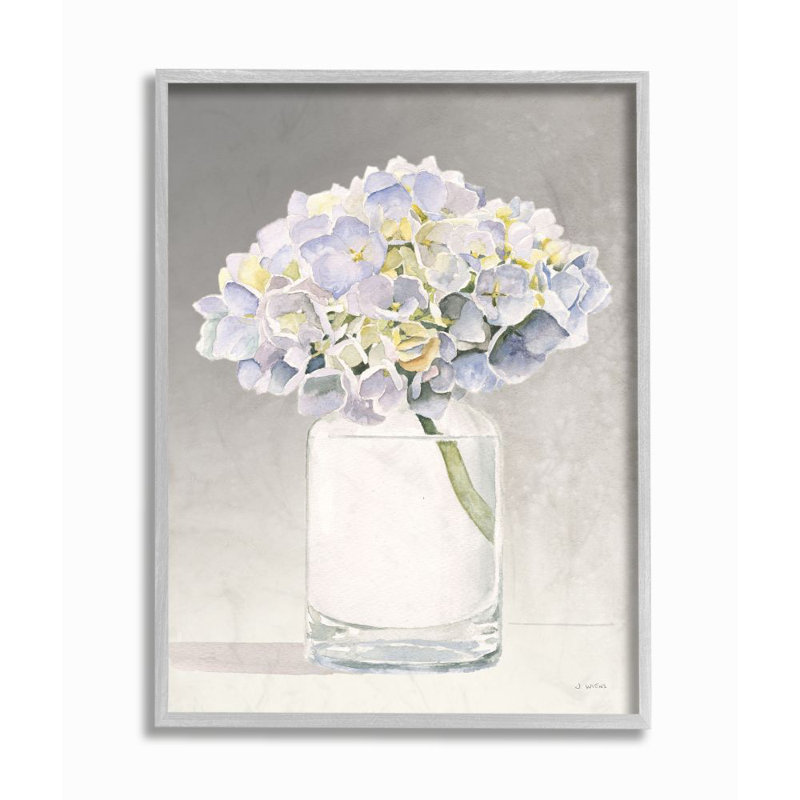 «Jar Flowers Watercolor Paint», impression sur toile, H 14 po x l 11 po x P 1,5 po, Estampe numérique Farmhouse