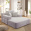 Luxueuse chaise longue en velours côtelé moelleux avec 3 coussins, canapé-lit convertible avec poche de rangement, conception sans cadre et mousse de compression pour les petits espaces, salon, appartement, gris clair-125536673