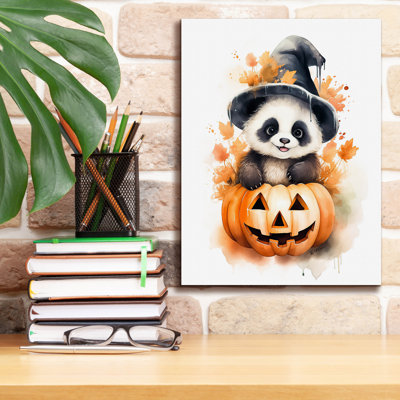 Art mural sur toile Epic Graffiti «Autumn Panda Halloween» par Momart