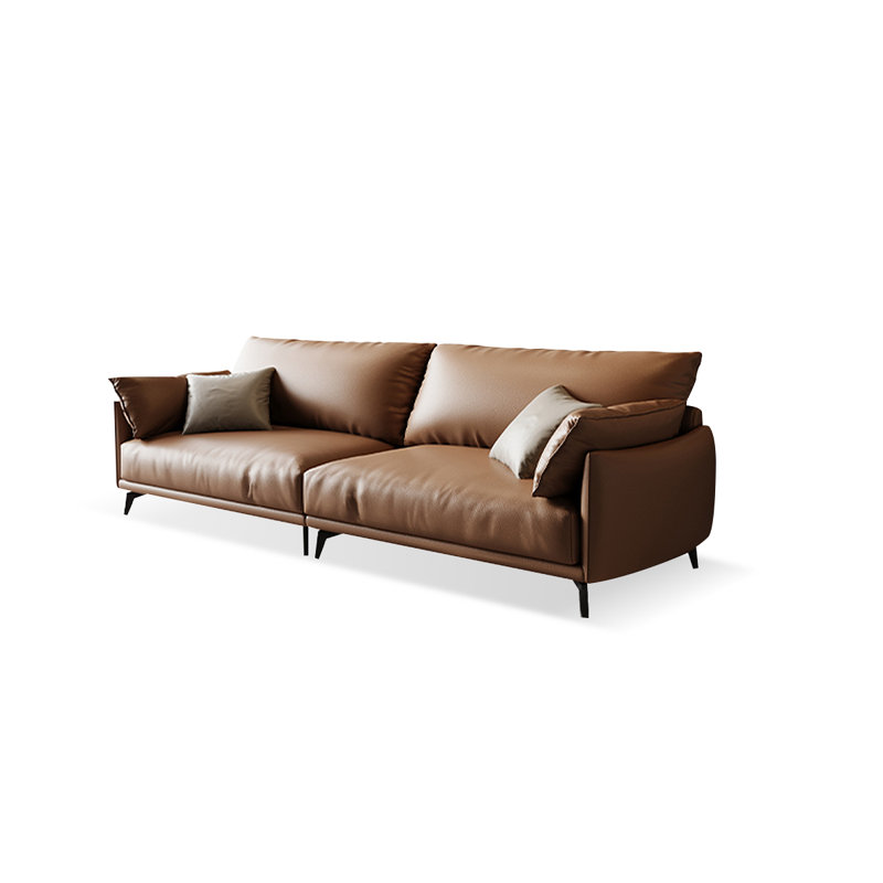 Brown Genuine Leather Modular Sofa