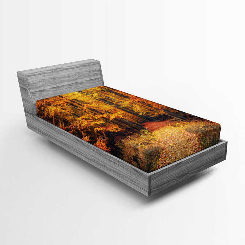Ensemble de 2 draps-housse Ambesonne Autumn, Drap-housse simple très long