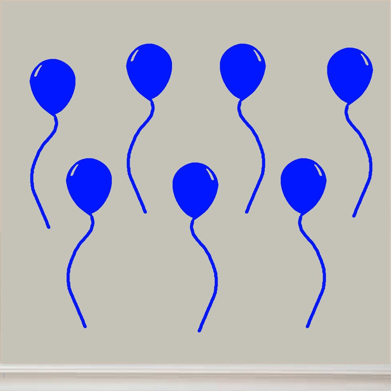 Décalcomanie murale en vinyle ballon Hunsicker, Bleu