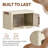 4-tier Storage Cabinets, Foldable and Stackable, Plastic, Beige + Gray-1028011292