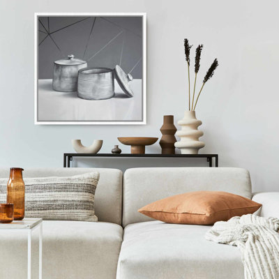 Vieux pot avec toile | Art de cuisine encadré