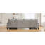 Chenille en forme de U gris avec deux méridiennes, poches de rangement et coussins d'accoudoirs pour la détente de canapé modulaire-842028851