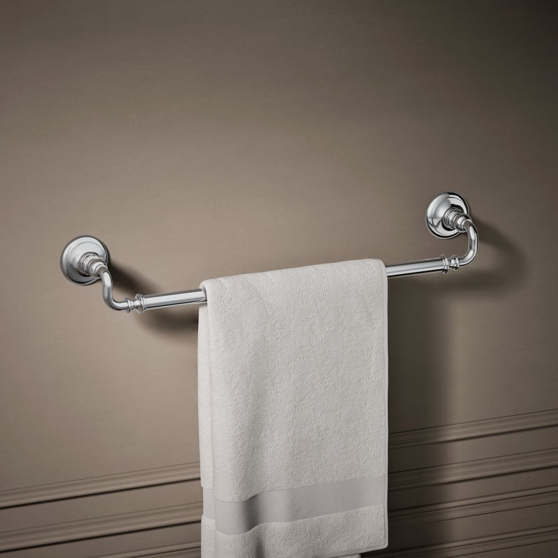 Artifacts® Wall Mounted Towel Bar, Polished Chrome, 3" H x 27" W x 3.5" D