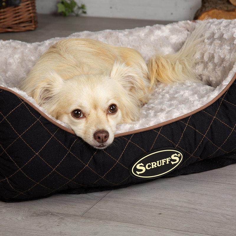 Wilton Polyester Pet Bed, 16cm H x 60cm W x 50cmD, Black/White