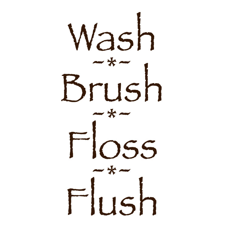 Décalcomanie murale lavage, brosse, fil, chasse, Chocolat