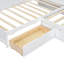 Lit simple en L avec lit gigogne, tiroir, 5 tablettes de rangement et station de charge en blanc pour les chambres à coucher