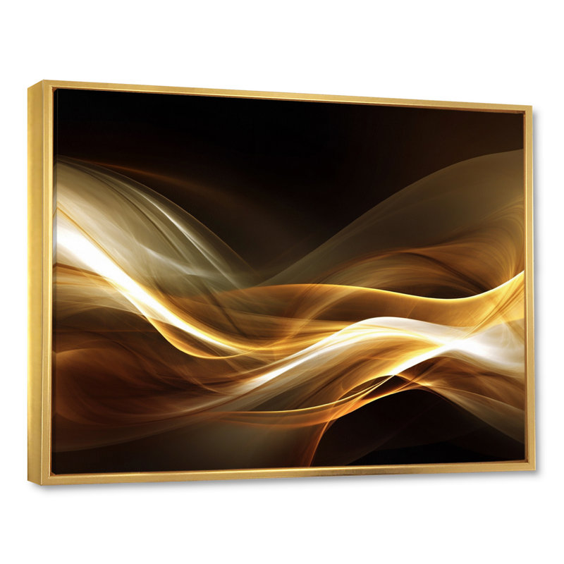 Art moderne sur toile, "Gold Elegant Modern Sofa II", H 12 po x l 20 po x P 1 po, Cadre flottant doré