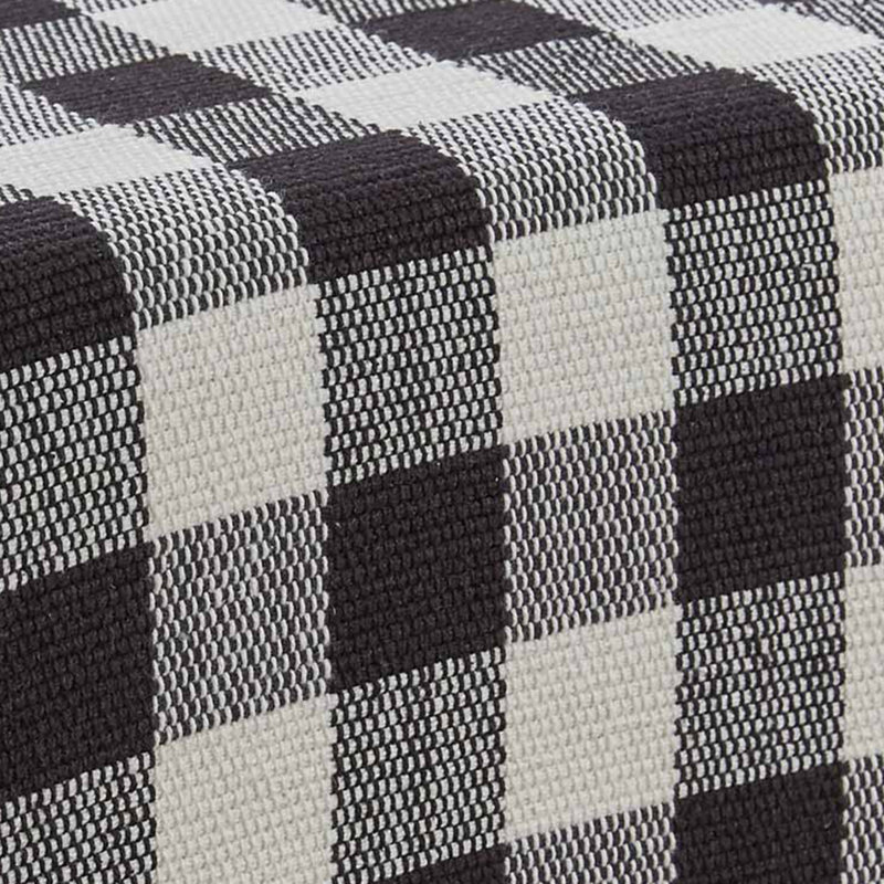 Serles Rectangular Checkered Table Runner, 36" x 13", Black/Cream