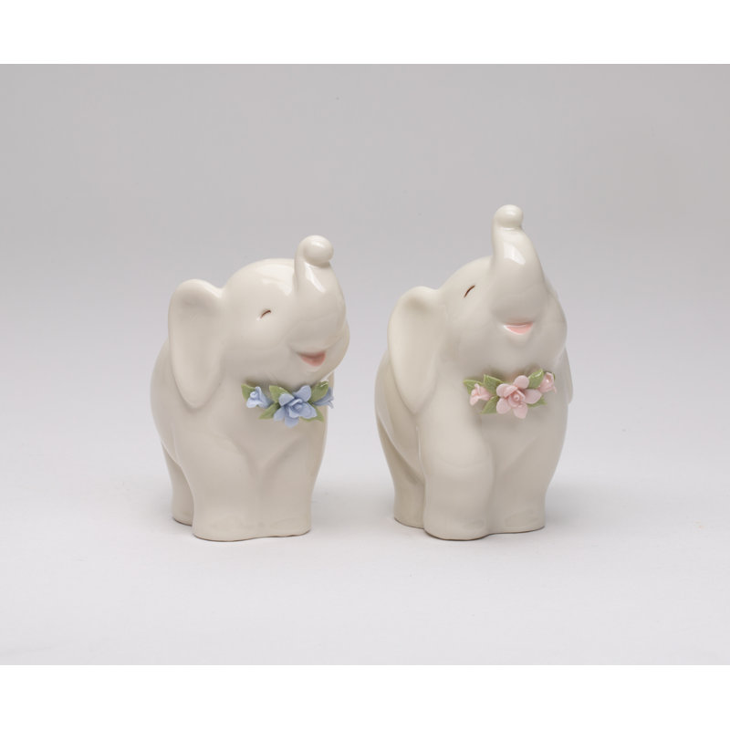 Ensemble salière et poivrière en porcelaine Cosmos Cadeaux Happy Elephant