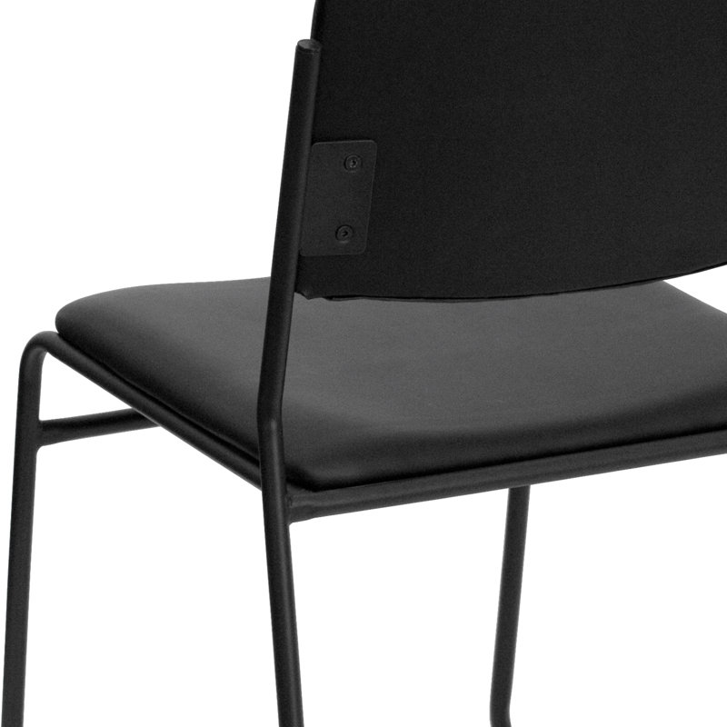 Chaises de vestibule empilables avec sièges et dossiers rembourrés Oliverson, Noir
