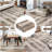 Boho Machine Washable Rug with Rubber Backing for Living Room Modern Non-Slip Dining Room Rug Non-Shedding Faux Wool Rugs for Bedroom Floor Carpet for Office Nursery Playroom-903635122