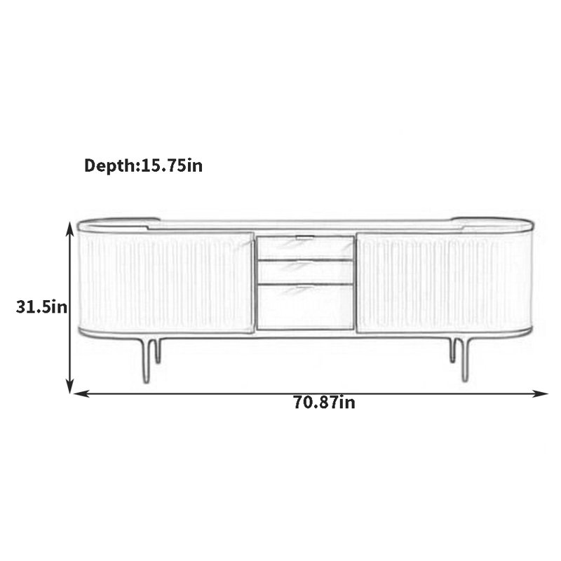 Buffet Creative personnalisé, H 31,5 po x l 70,87 po x P 15,75 po