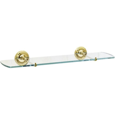 Glass bathroom shelf with brackets 